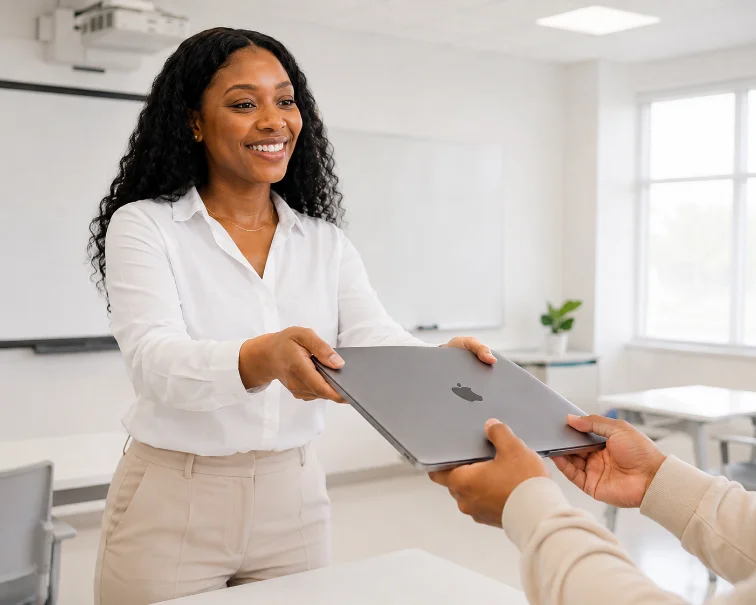 Hands only: laptop handoff